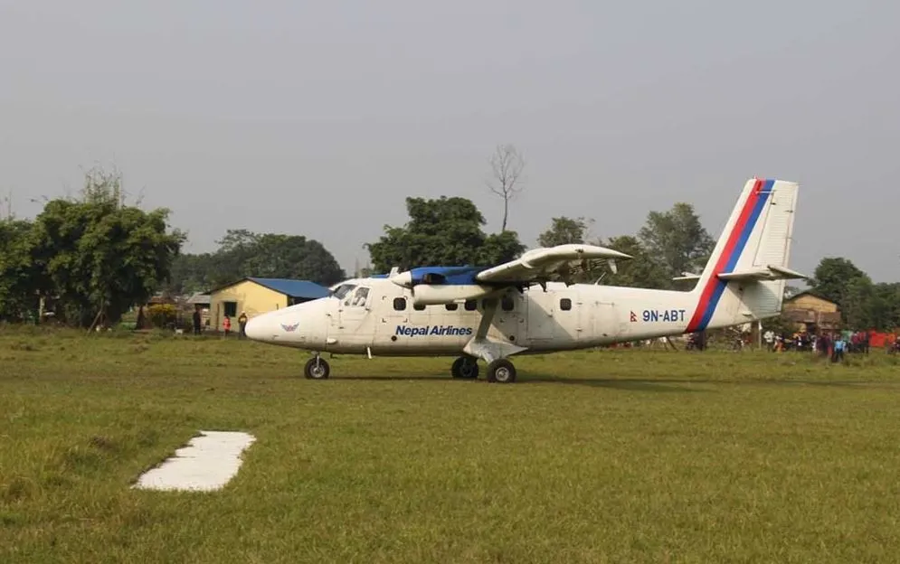 Nepal Airlines at Meghauli Airport - Aviation in Nepal (Internet Photo)