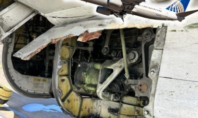 United Airlines Boeing 737 Damage in Belly - Aviation in Nepal (Internet Photo)